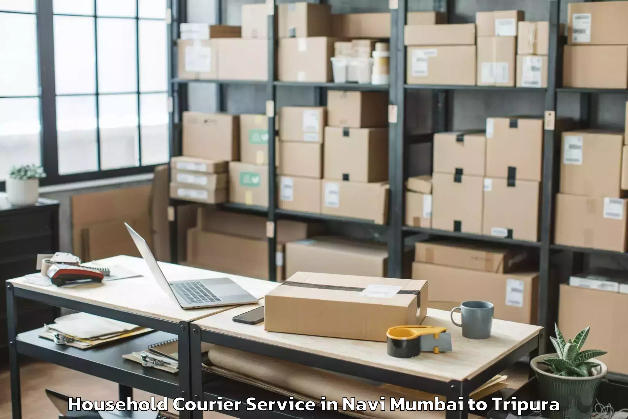 Trusted Navi Mumbai to Agartala Household Courier